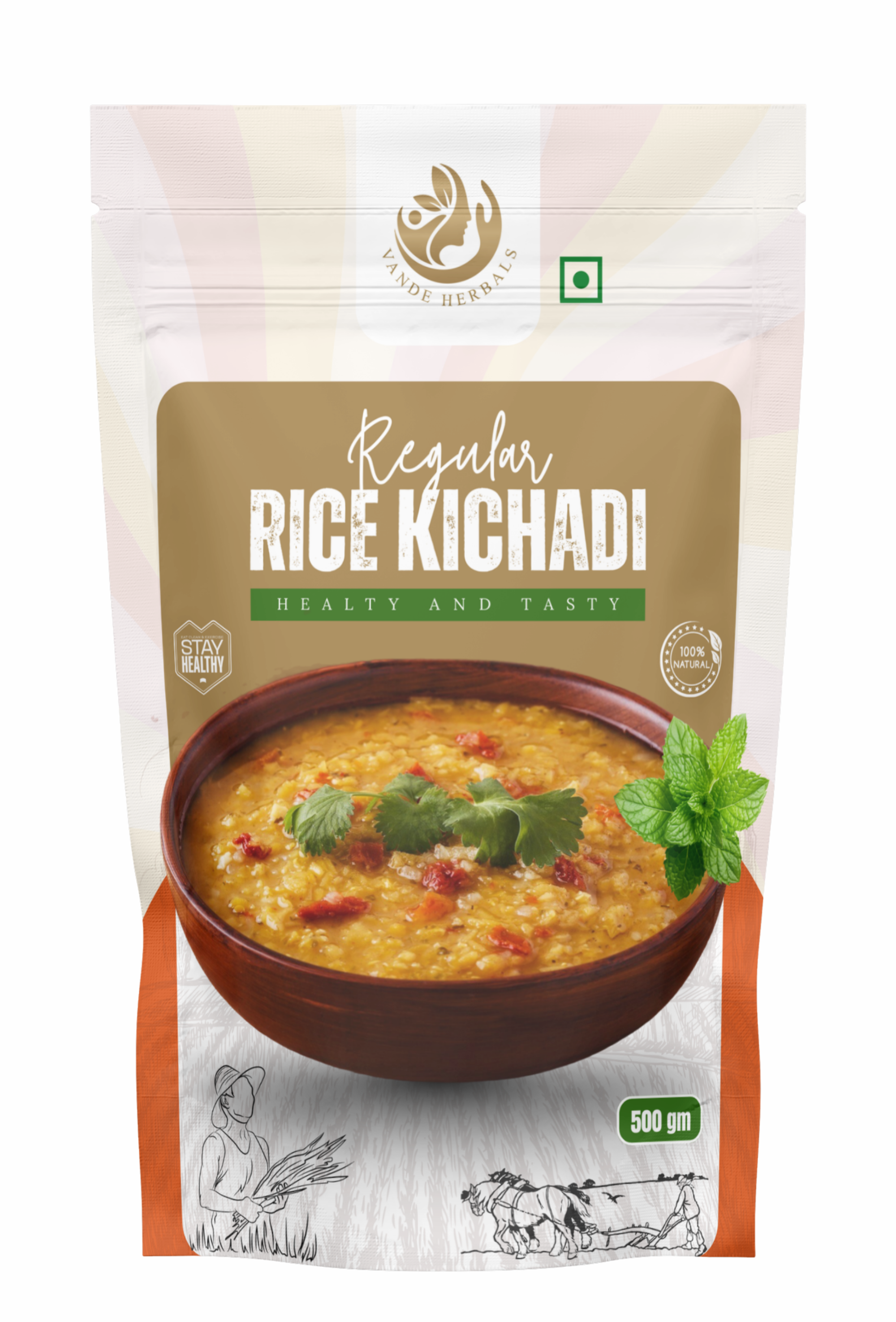 Regular Rice Khichadi Mix 500 g Instant Comfort Meal | Vande Herbals