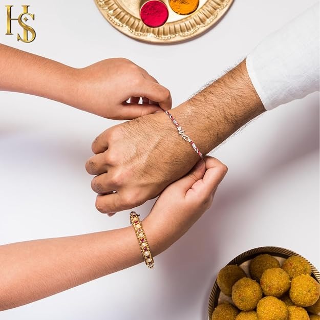 HighSpark 925 Silver Raksha Bandhan Rakhi for Brother | Stylish Cool Bro Rakhi for Boys & Men | Lovely Gift