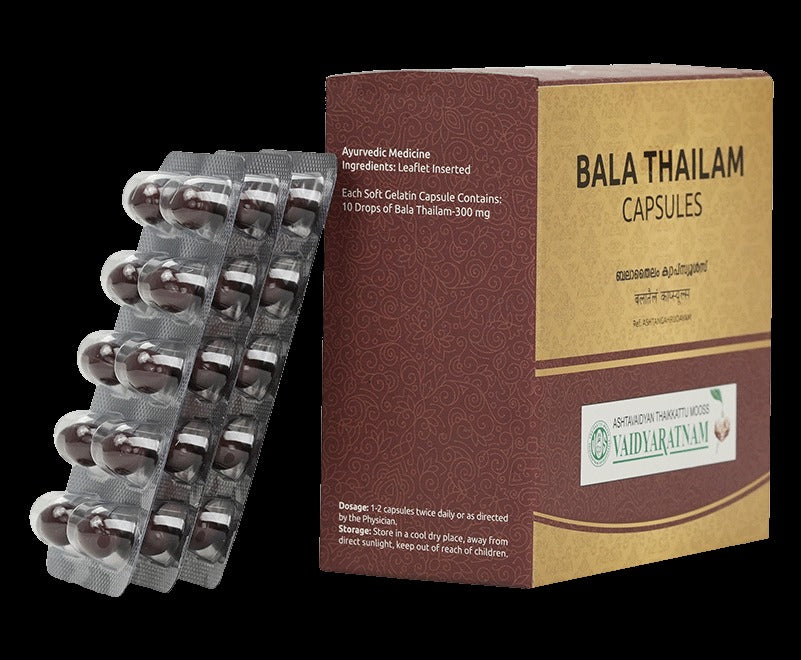 Bala Thailam Soft Gel Capsule (100 Capsules) - Vaidyaratnam