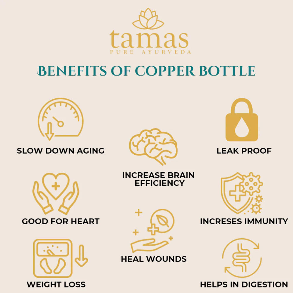 Tamas Hammered Antique Oreo Copper Water Bottle
