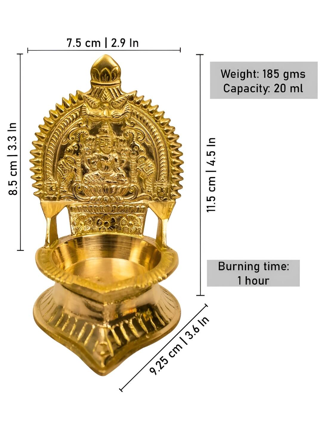 Spillbox Gold-Toned Brass Kamachi Diya Pooja Essential