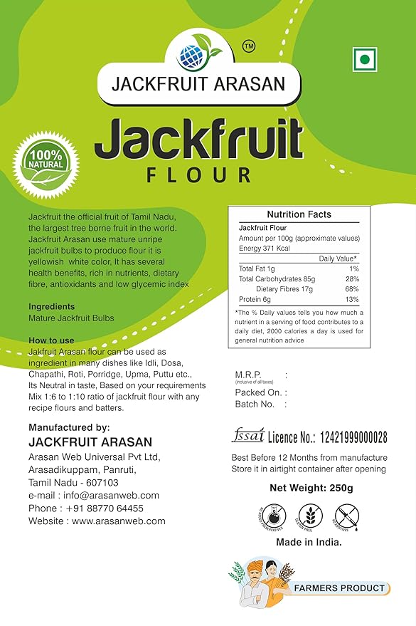 Jackfruit Arasan Jackfruit Flour 500gram (2 Pack of 250gram)
