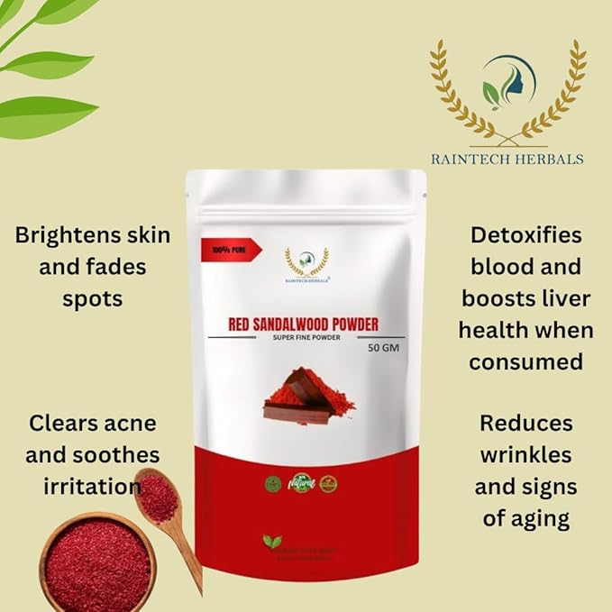 Red Sandalwood Powder (Rakthachandana Podi) 100g pack, 500 gm pack | Soothing Exfoliating Face Pack |