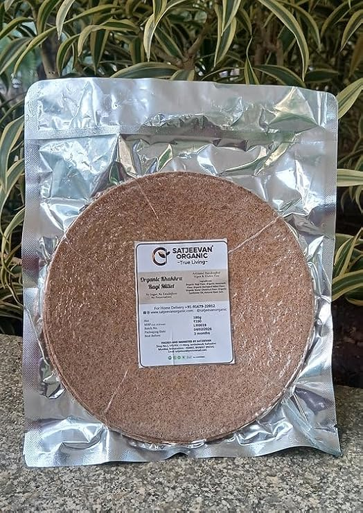 Organic Khakhra Ragi Millet, 180g, Gluten-Free, Organic | Satjeevan